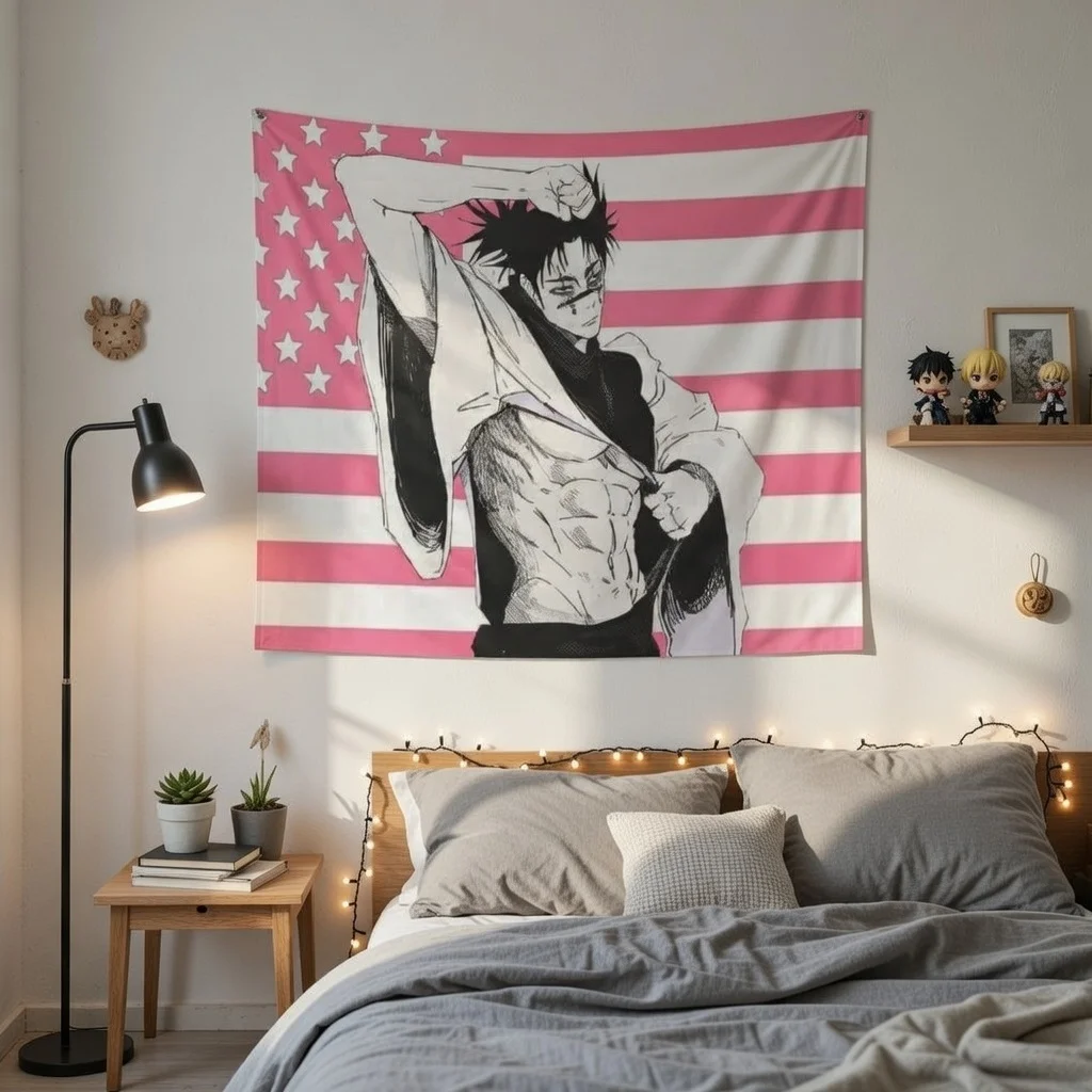 JJk Choso Art Poster Tapestry, Anime Character Wall Hanging for Bedroom Living Room Dorm Home Decor