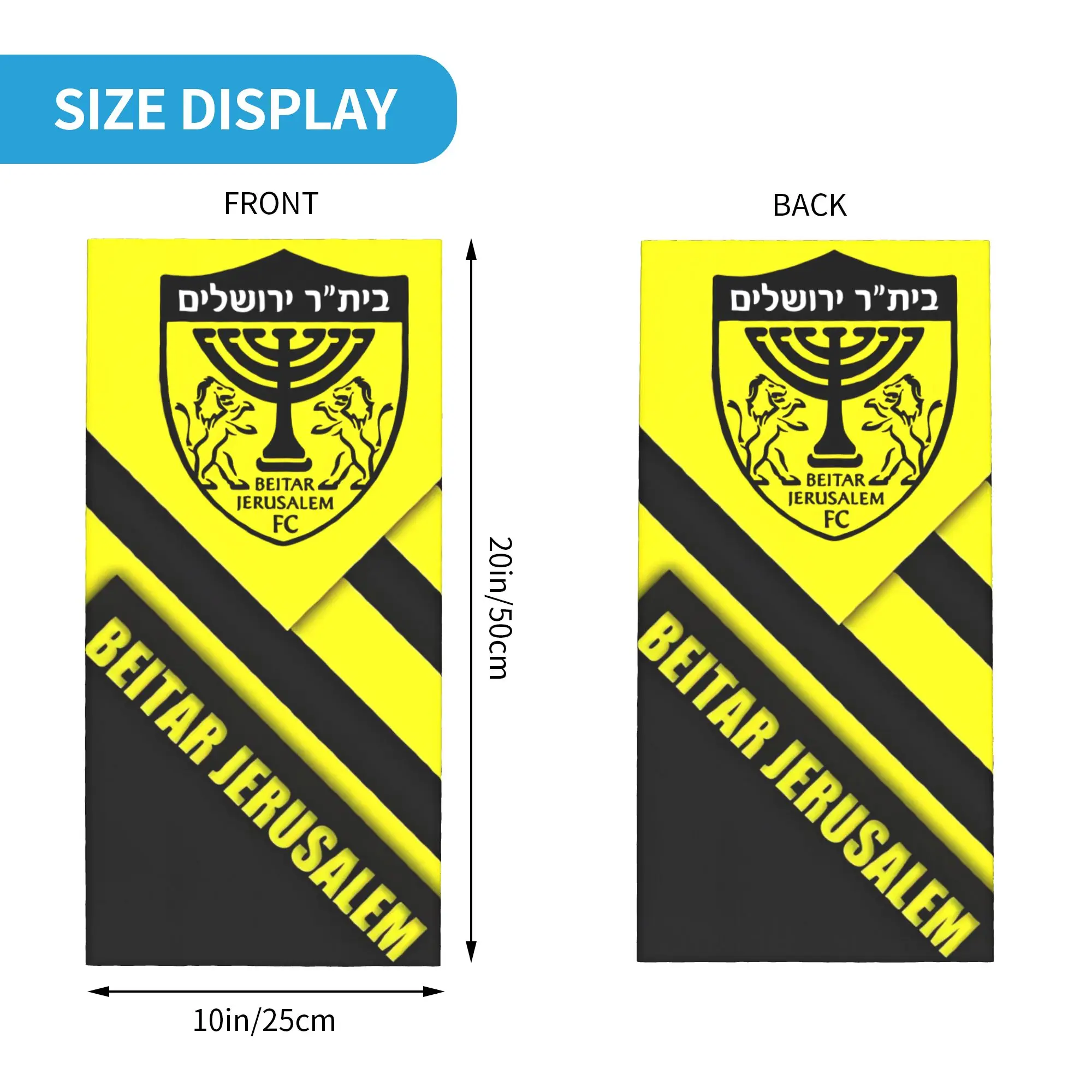 Footbally Beitar Jerusalem FC Soccer  Bandana Neck Gaiter UV Protection Face Scarf Cover Men Women  Headwear Tube Balaclava