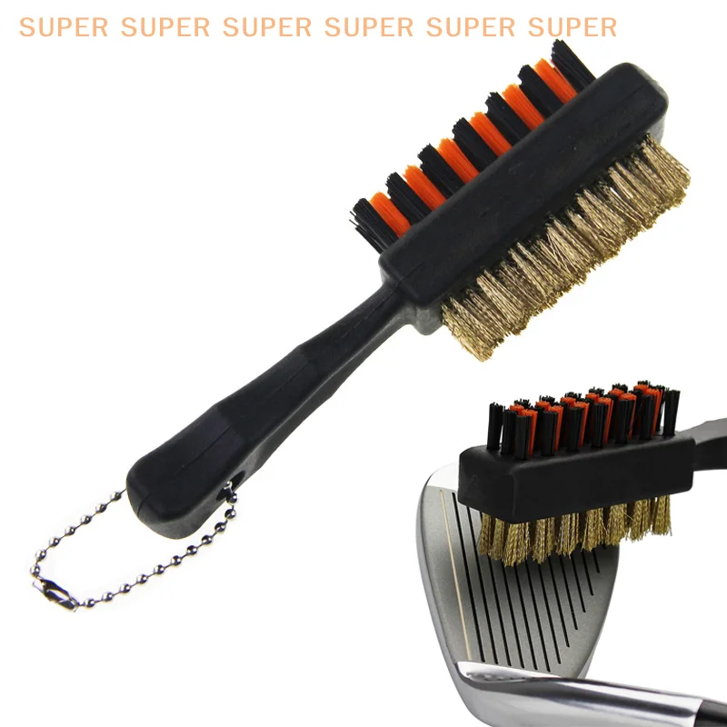 Portable Metal Lightweight Nylon Brushes for Golf Balls Shoes Golf Club Brush Groove Cleaner Dual Sided Cleaning Tools