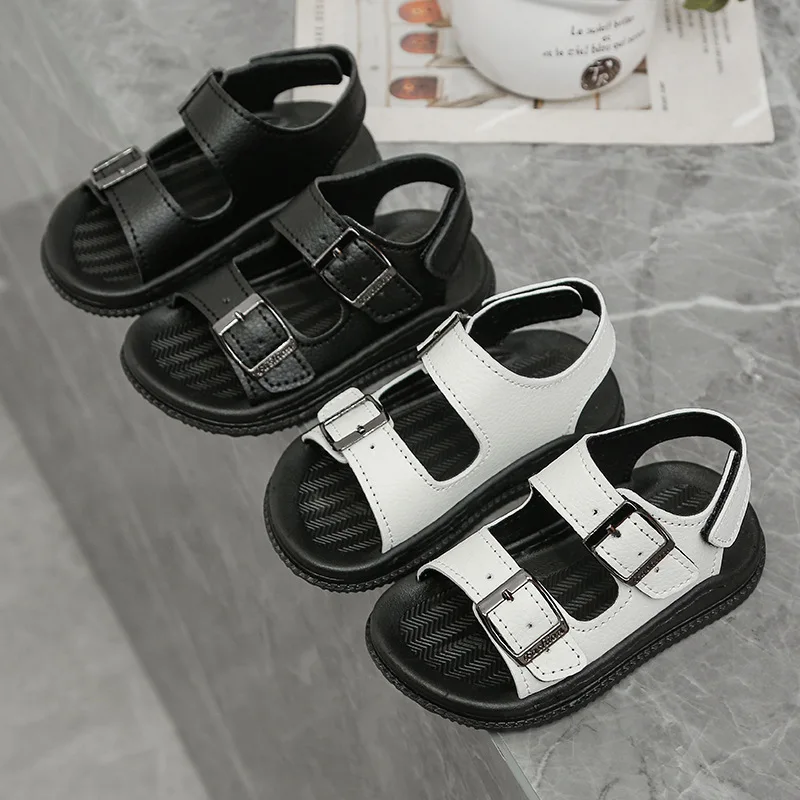 

Summer Boys Sandals New Children Beach Shoes Lightweight Casual Shoes Fashion Sports Kids Non Slip Durable Leather Sandals