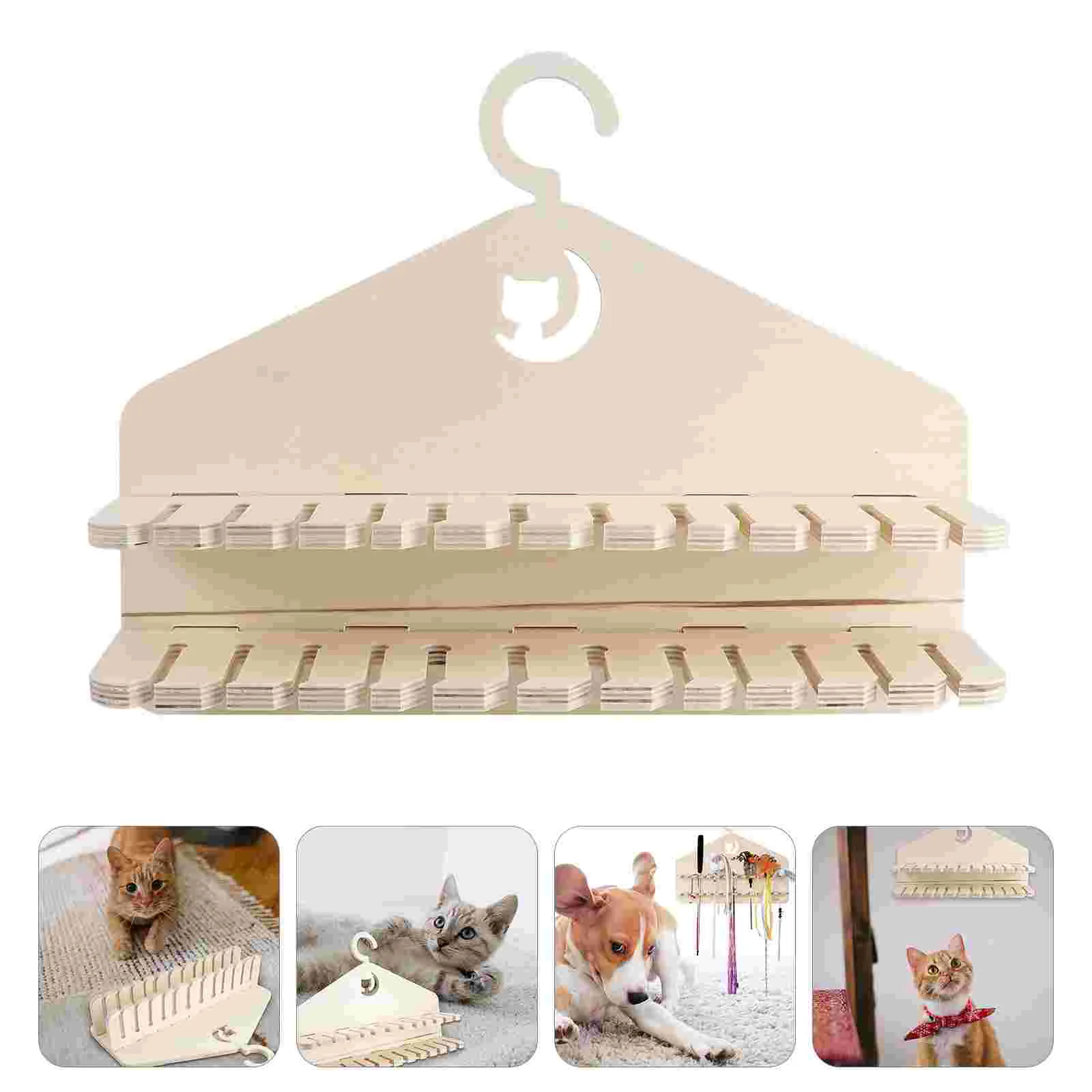 

Funny Cat Storage Rack Teasing Rod Shelf Wall Shelves Mount Coat Hangers Toy Holder