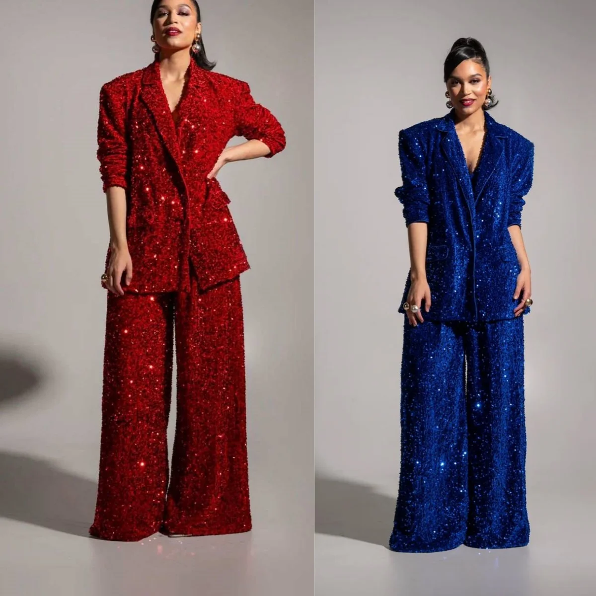 Velour Sequins Women Pants Suits Spring Fashion 2 Pieces Mother Of Bride Blazer Tuxedos Customized Wear Trousers Set