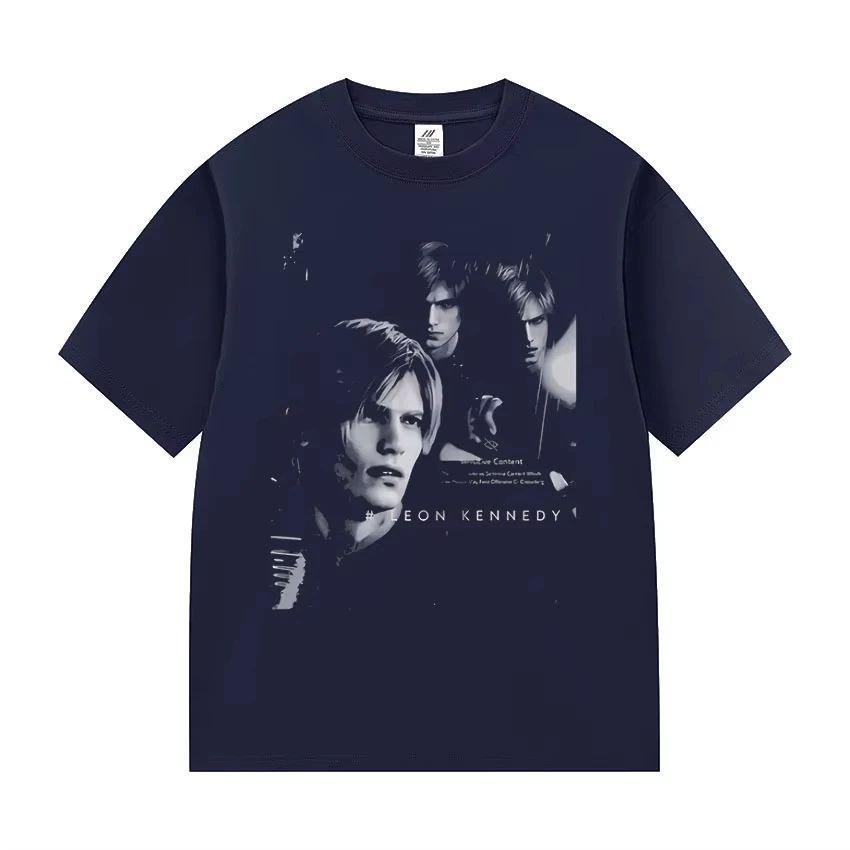 Limited Leon S Kennedy Resident Evil Graphic T Shirt Men Gothic Cosplay Clothing T-Shirts Y2k Unisex Cotton Short Sleeve T-Shirt