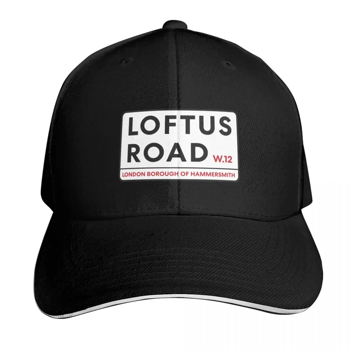 Loftus Road W12 Queens Park Rangers Road Sign Baseball Cap Snapback Flat Bill Strapback Dad Hat Six Panel Structured Crown