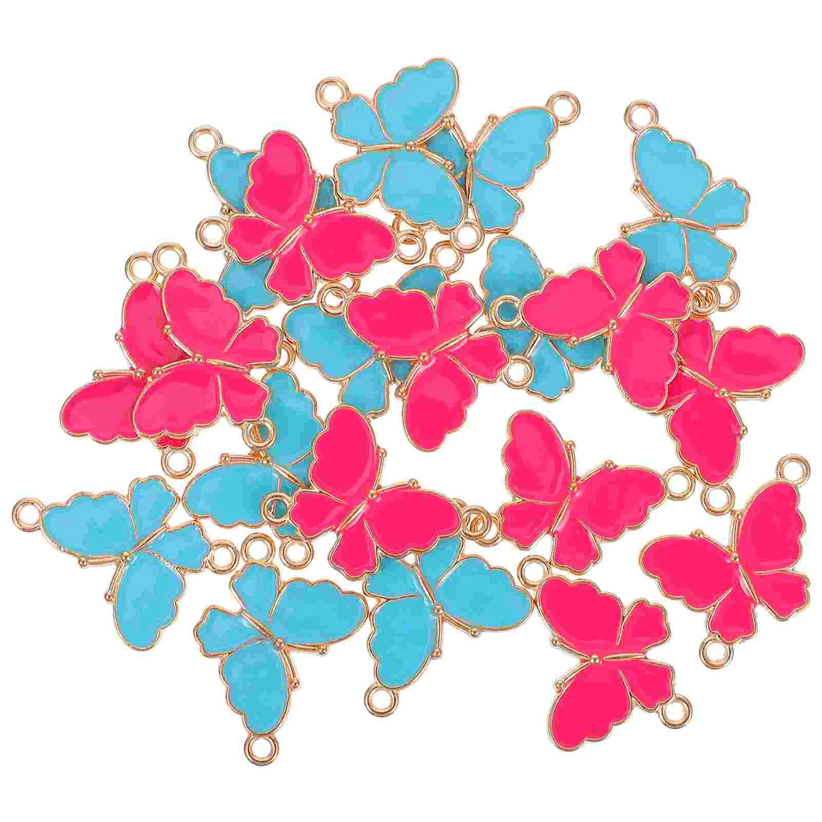 

20 Pcs DIY Accessories Butterflies Pendants Shape Charms Link for Jewelry Embellishments Decoration Multicolor