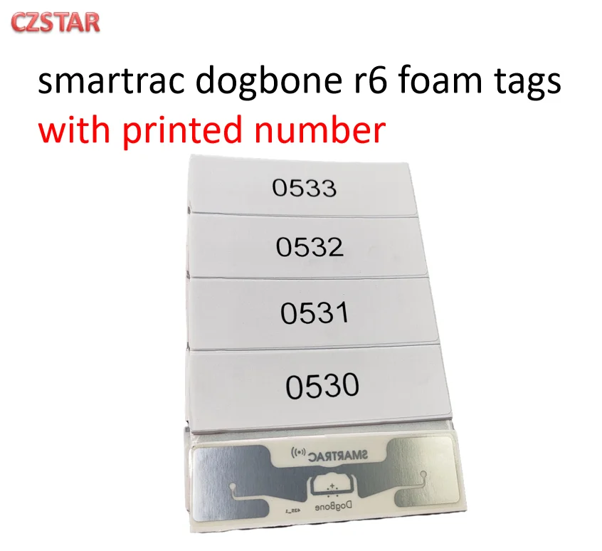 czstar 1000pcs free shipping smartrac dogbone Bib Transponder dogbone foam tags bib number tagsrace timing systems sports event