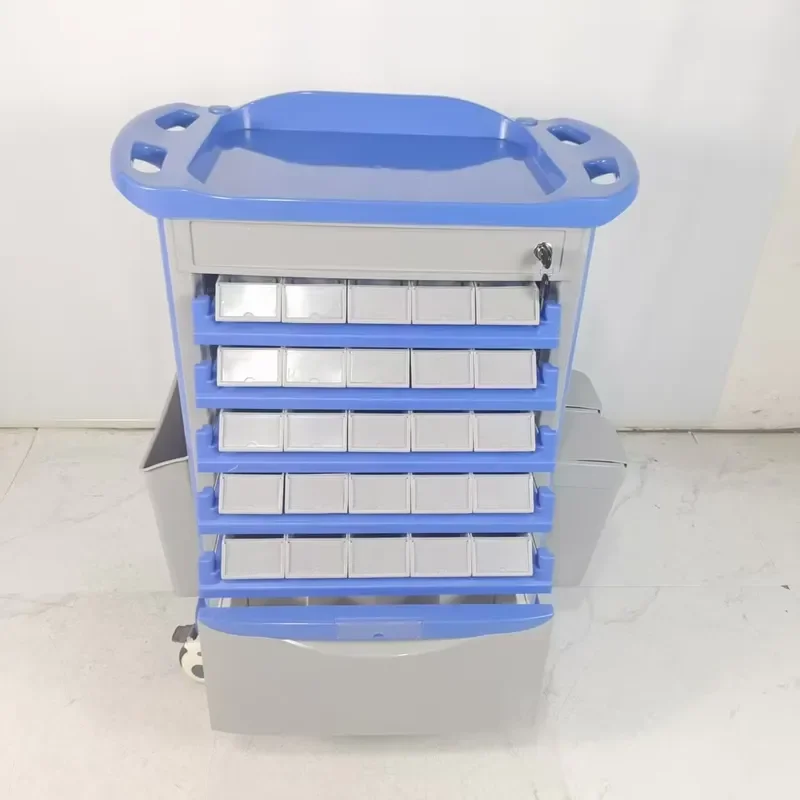 Portable Stainless Steel Medical Cart Multi Drawer Emergency Trolley for Hospital Ward Patient Care Modern Design Utility