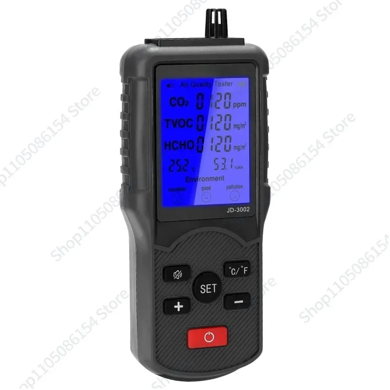 

JD-3002 carbon dioxide detector CO2 comprehensive air quality detector, temperature and humidity detection