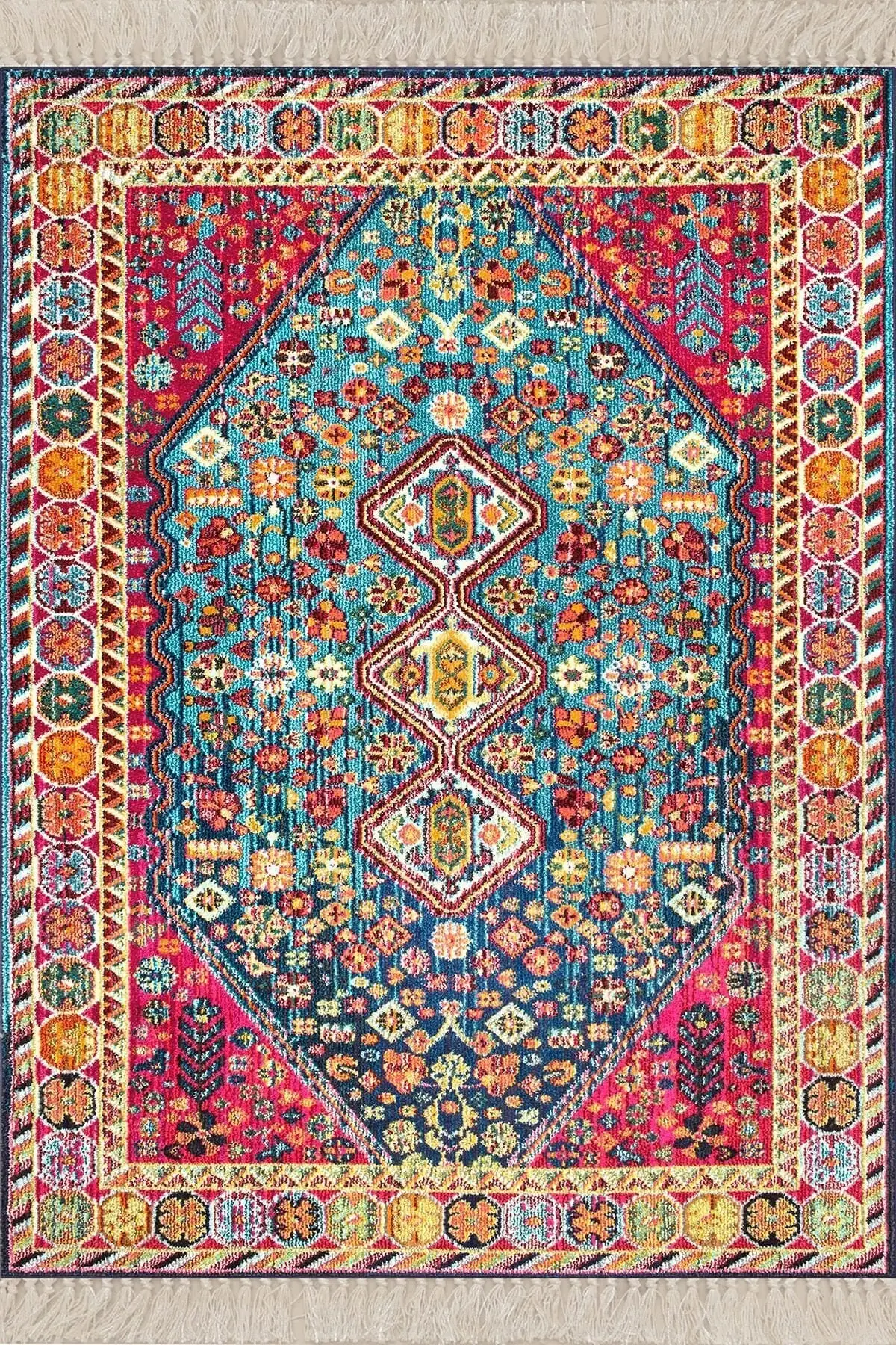 

DOLBOVI ottoman motifs patterned ethnic digital printing washable non-slip sole non-slip base tumbled living room carpet and runner