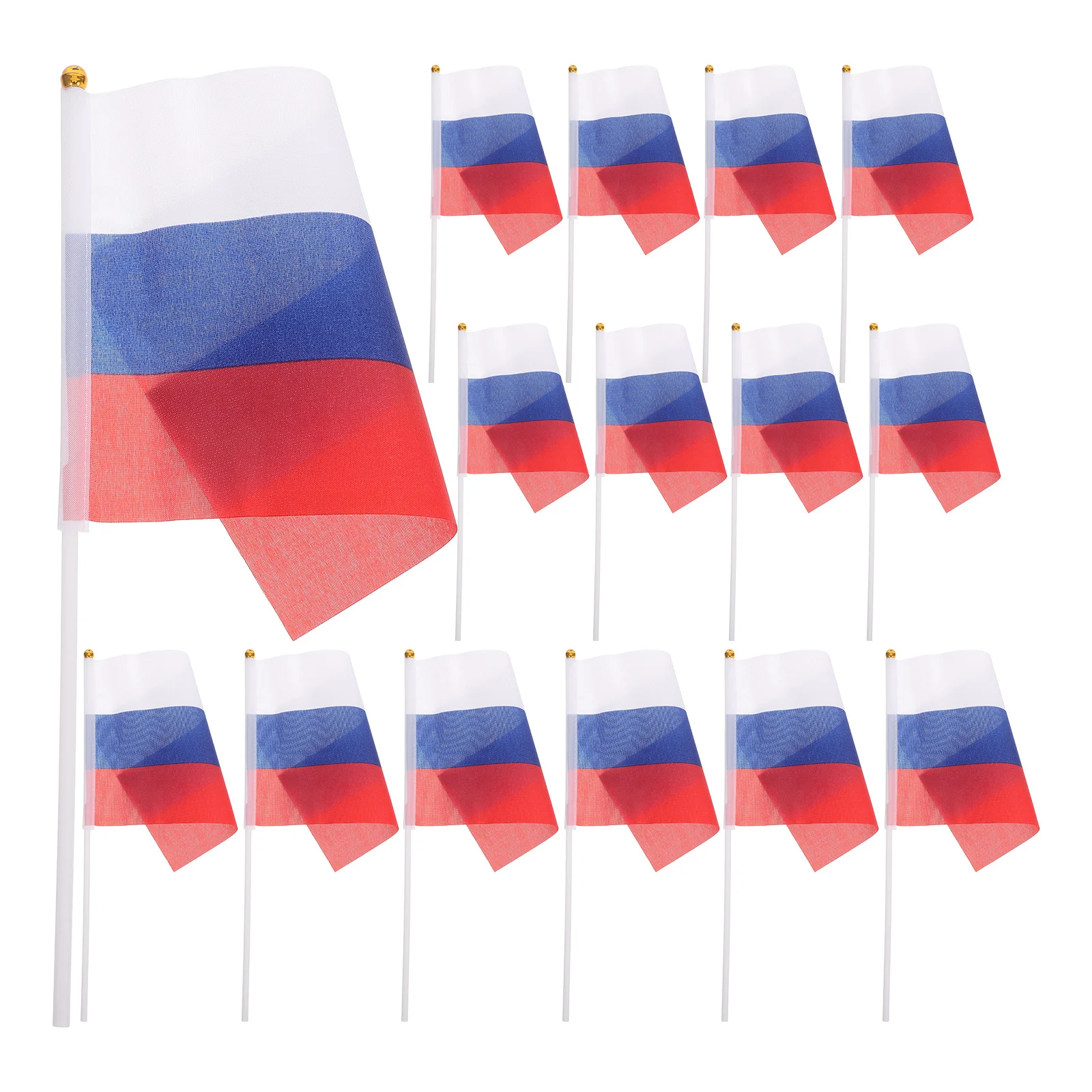 

20Pcs Mini Russian Banner Flags on Sticks Compact Handheld Design for Celebrations Parades Anniversaries Backyard