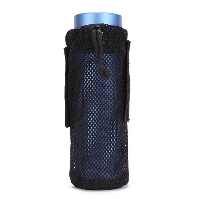 Tactical Molle Water Bottle Bag Military Bottle Stand With Top Drawstring And Net Bottom Portable Water Container Bag