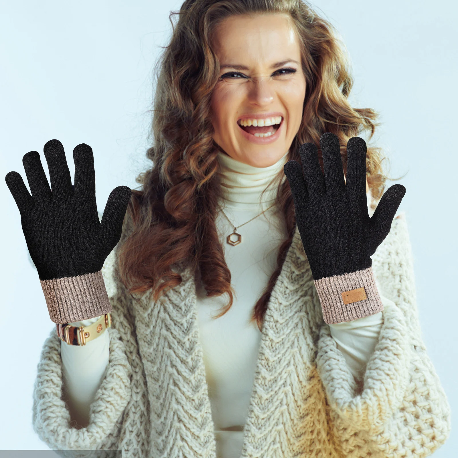 

Winter Gloves Touchscreen Thermal Fleece Warm Thick Mittens For Men Women Cold Weather Outdoor Windproof Refined Double