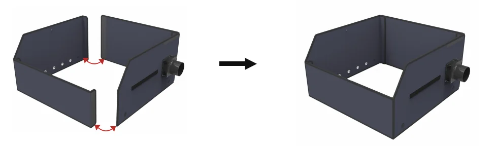 Offizielle Laser-Gravierer-Abdeckung, feuerfeste und staubdichte Schutzumhüllung mit Abluftventilator und Rohr für die meisten Laserschneider. – Detail 10