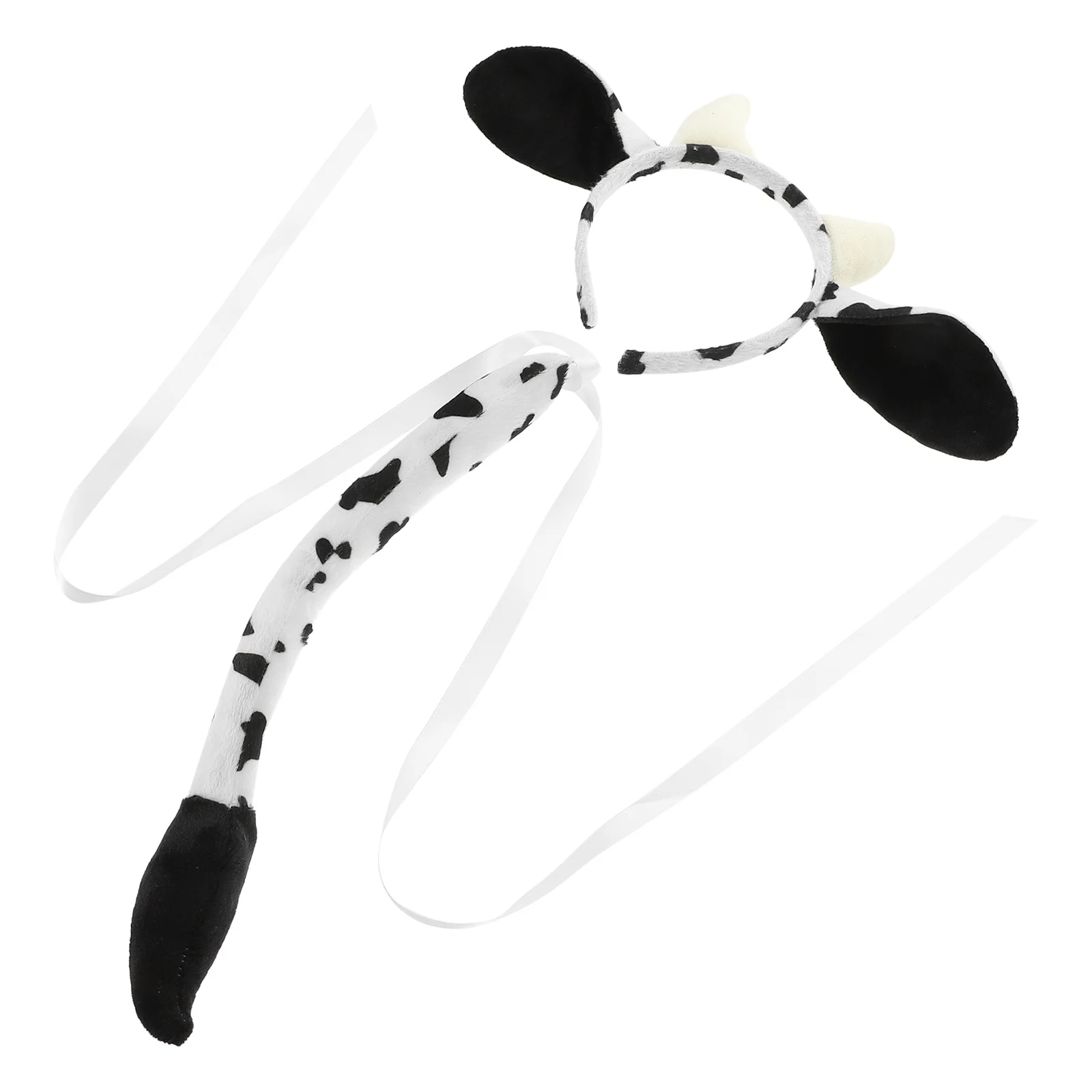 1 Set Kuh-Kopfband mit Schwanz Cosplay Tierkostüm Requisiten Party Bühnenauftritt Zubehör Kuh-Kopfband Party-Kostüm-Requisite