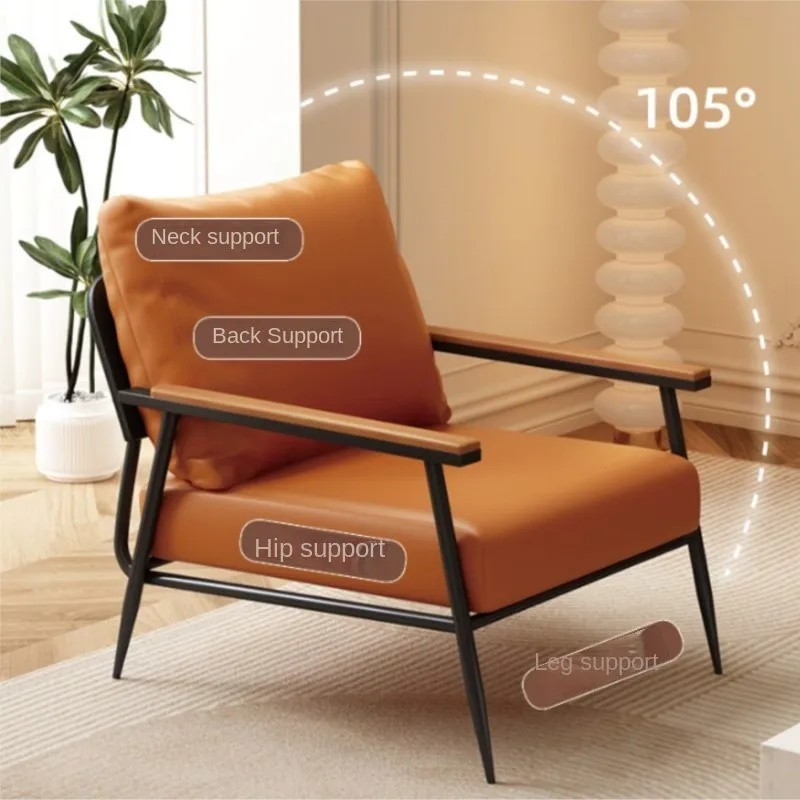 X&D Nordic Simple Leisure Chair Living Room Single Sponge Leisure Chair Light Luxury Italian Minimalist Tiger Chair Balcony Sofa