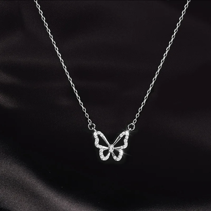 

Diamond Butterfly Pendant Necklace Personalized Fashion Wedding Party Ladies Clampsy Necklace Festival Girl Jewelry Gift