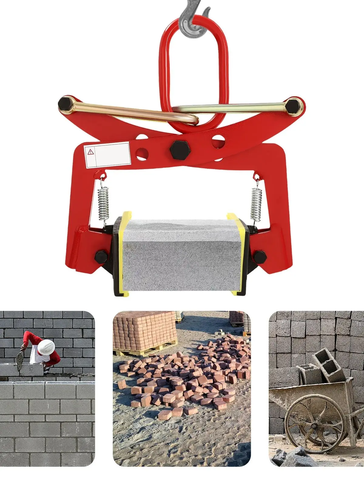 330kg Steinklammer Hebezange Steinzange Bordstein-Palettengreifer 10-24cm Öffnung für Bau, Fabriken