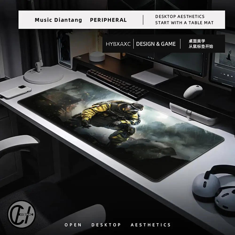 Tom C-Clancys R-Rainbow 6 S-Siege Game Mouse Pad Anti-Slip Rubber Locked Edge Thickened Laptop Gaming Large XXL Desk Mat HYBXAXC