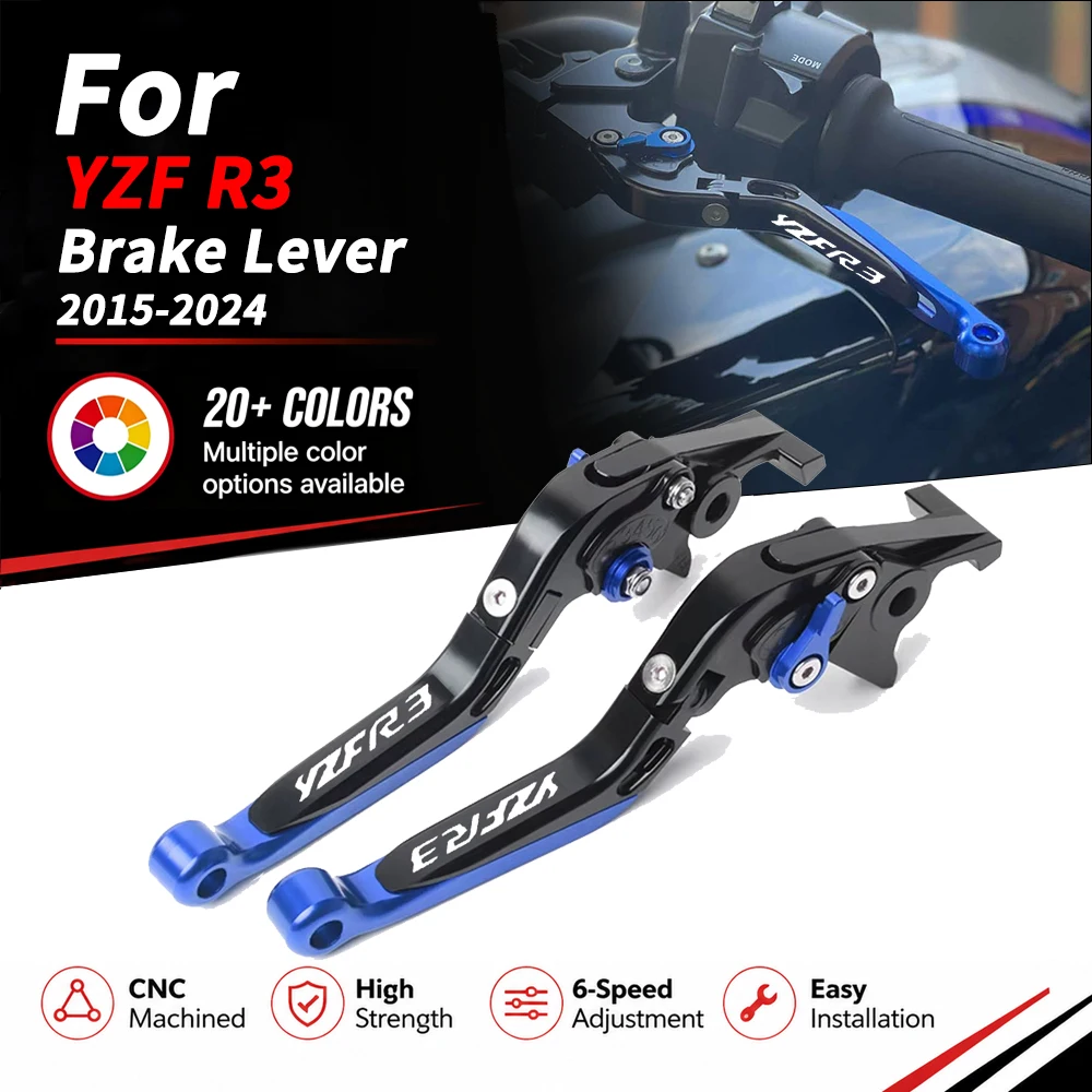 For YAMAHA YZF R3 YZFR3 2015-2024 YZF-R3 Motorcycle Accessories Folding Brake Clutch Levers Handlebar Grips Handle Lever