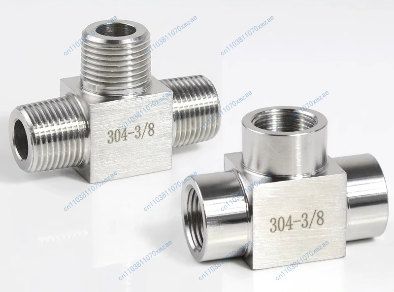 Raccord de tuyau d'huile hydraulique en T, filetage intérieur et extérieur haute pression en acier inoxydable 304, 1/8 "3/8" 1/4 "3/4" 3/4 ", 10 pièces