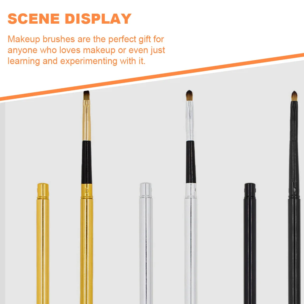 Pincel de labios retráctil para mujer, herramienta de maquillaje de lana biónica, mango suave, aplicador de lápiz labial portátil, 6 uds.