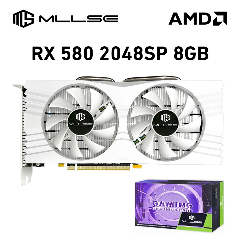 

MLLSE Graphics Card AMD Radeon RX 580 8GB GDDR5 256-bit 2048SP PCIe 3.0 x16 Desktops Placa De Video Card 14 NM Process Game GPU