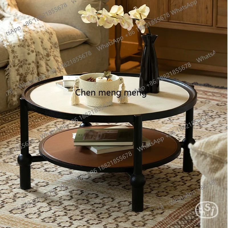 

Original coffee table rock slab advanced French medieval Chinese atmosphere living room exquisite multi-functional storage