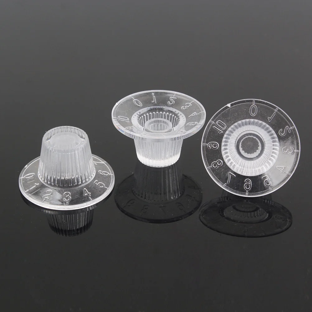 

3Pcs Transparent Guitar Amplifier Volume Tone Control Knobs Plastic Replacement for Electric Guitar Bass Parts