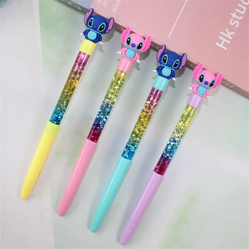 Creative Stitch Cartoon Pen Magic Colorful Flowing Sand Fairy Pen Black Core Neutral Pen Student Writing Stationery Randomly One