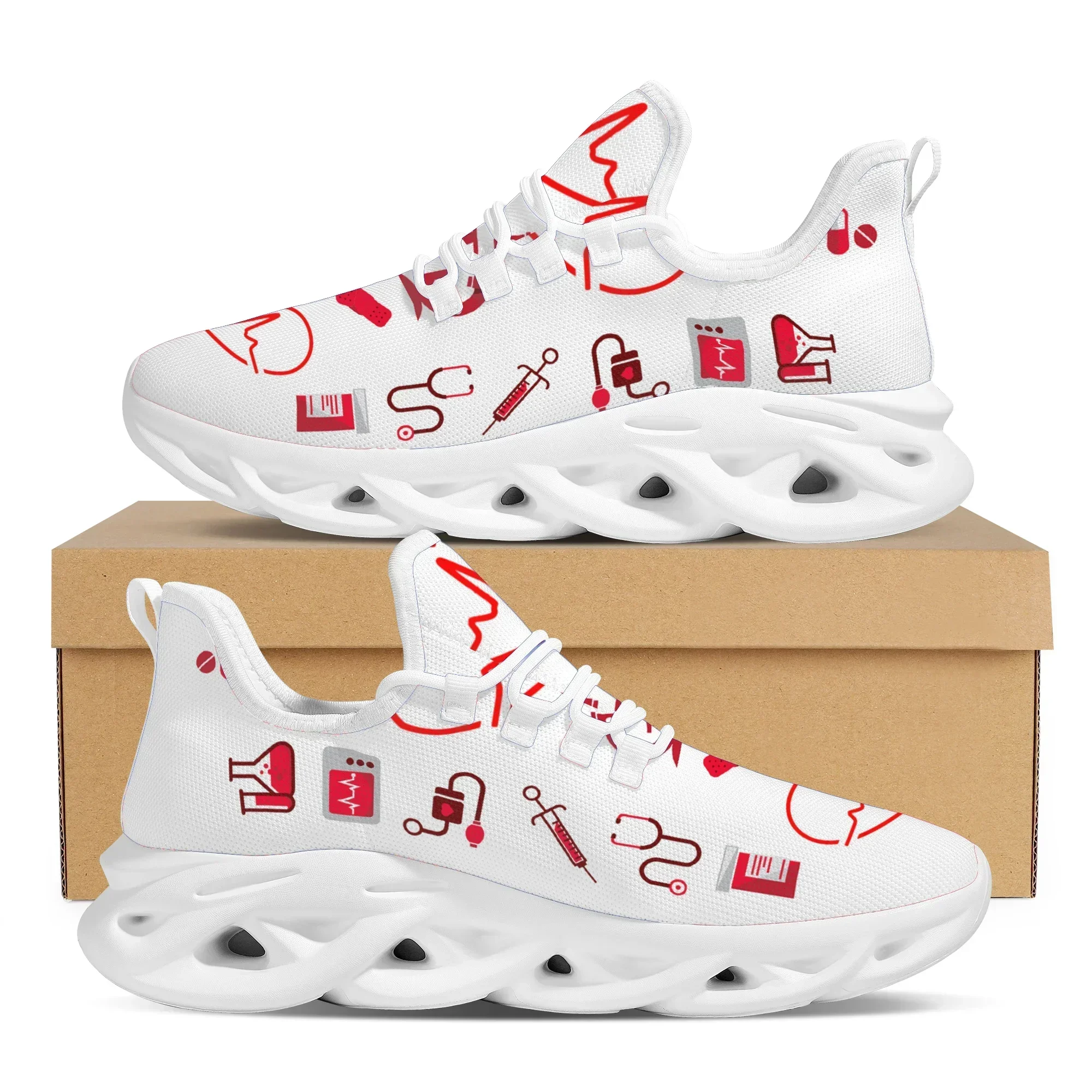 

Удобные женские кроссовки белого цвета для медсестер с милым мультяшным принтом (для медсестер и врачей), легкие, на шнуровке, Zapatillas Mujer