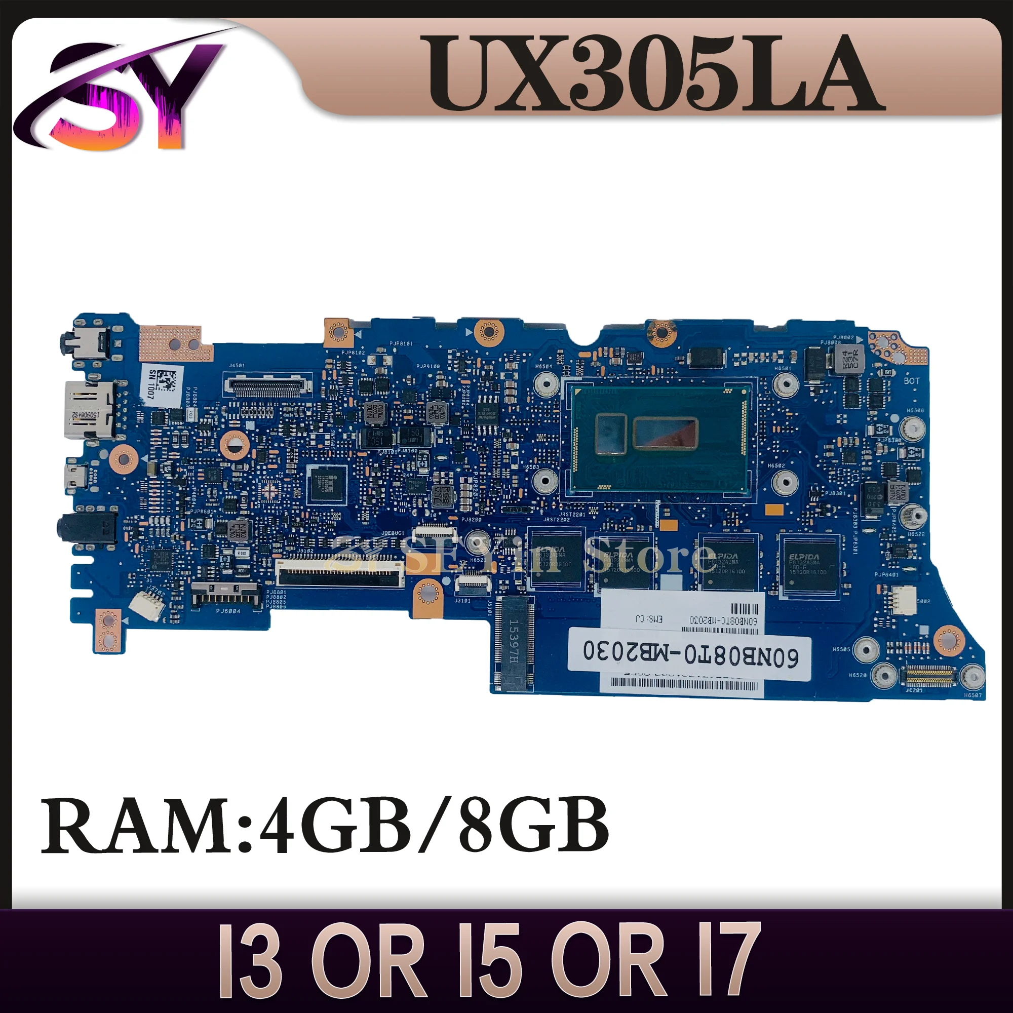 

UX305L Mainboard For ASUS Zenbook UX305LA UX305 Laptop Motherboard I3 I5 I7-5TH Gen 4GB/8GB-RAM MAIN BOARD