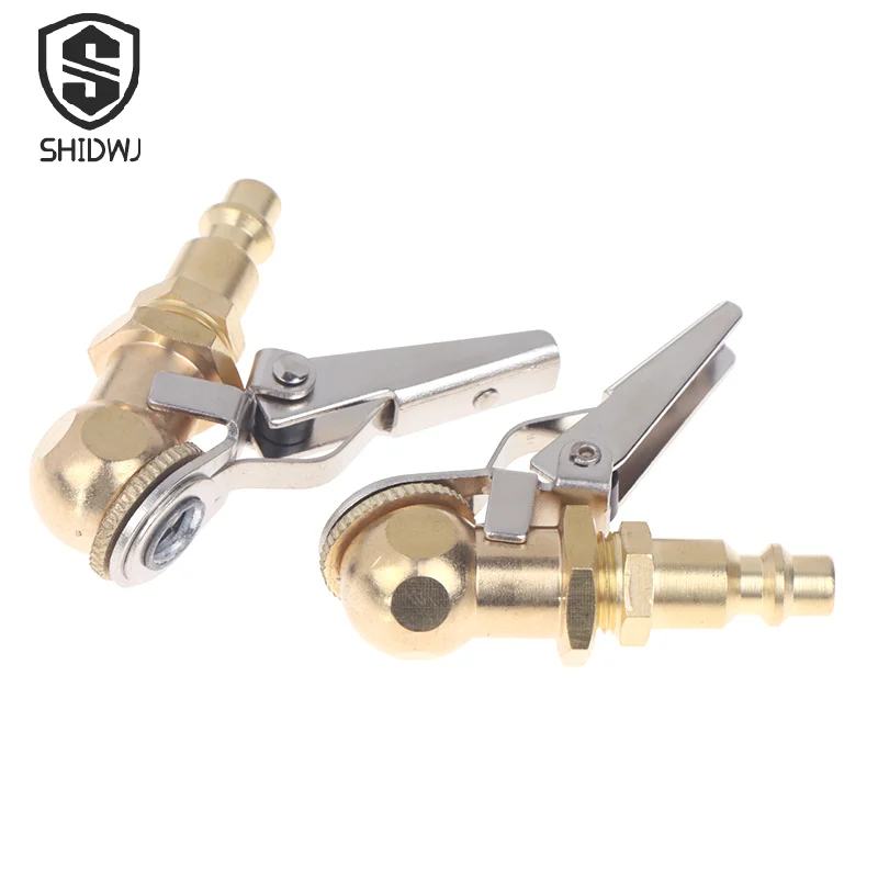 2 pçs de bronze bola fechada pneu 1/4 polegada fnpt fluxo fechado pneu inflator ar carro pneu mandril inflator bomba válvula conector