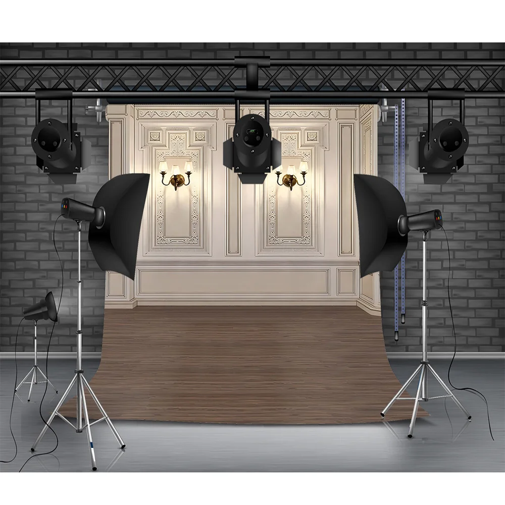 Hellblaue Verkleidung Wand Hintergrund digital gedruckte Hochzeits fotografie Hintergründe Holzboden Innen Fotostudio Requisiten