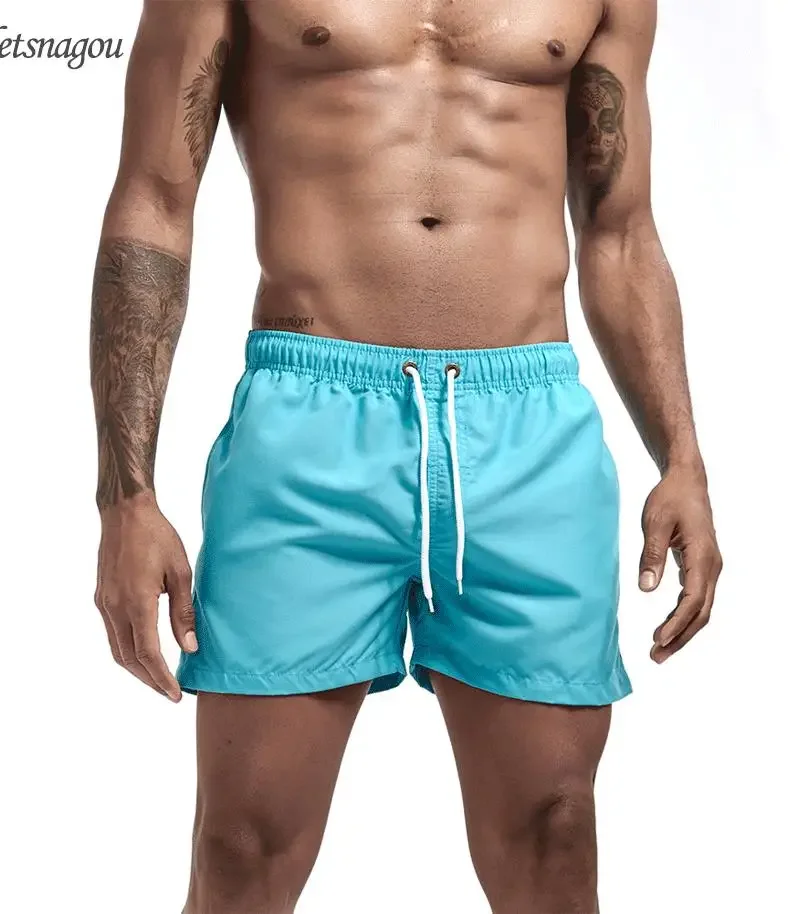 

Summer Men's Quick Dry Breathable Swimming Trunks with Pockets Beach Surfing Shorts