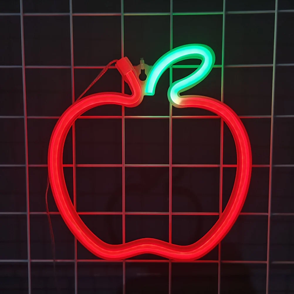 أبل شكل النيون مصباح ليد لديكور غرفة النوم مصابيح الوردي غرفة حفلة عيد ميلاد الديكور جدار الفن مصباح الليل #4