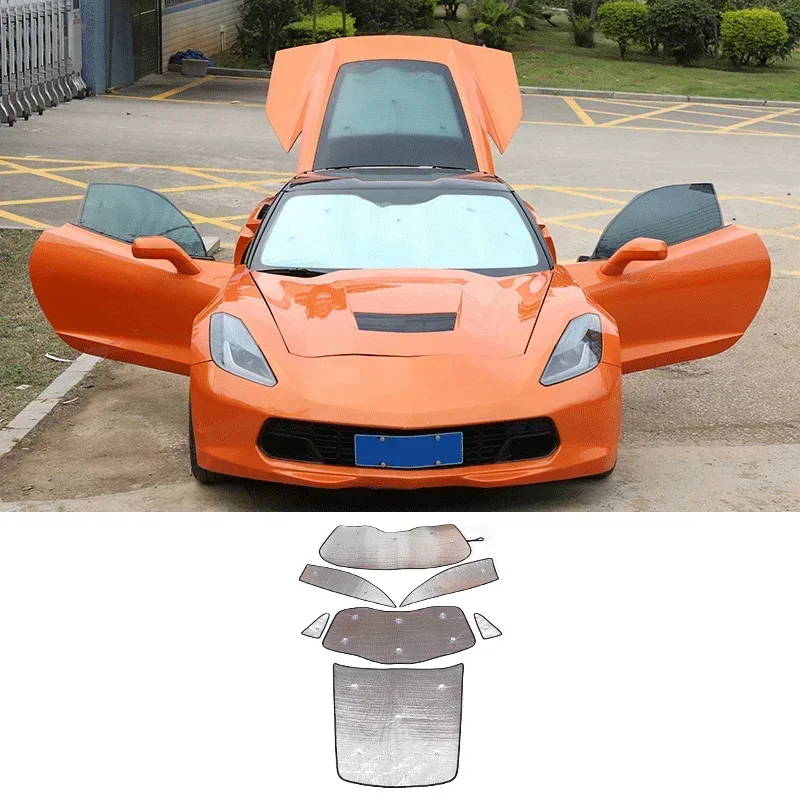 

For 2014-2019 Chevrolet Corvette C7 car front windshield full-window glass sunscreen UV protection sun visor car accessories