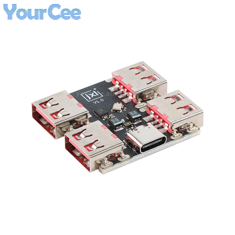 USB 2.0 to 4 Channels Ways Hub Module USB2.0 Splitter USB-HUB Type-C Extender Expansion Board 40MB/S