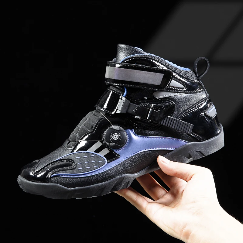 

Motorcycle protective riding boot men high top off-road four season fashion anti slip breathable tensile equipment cycling shoes