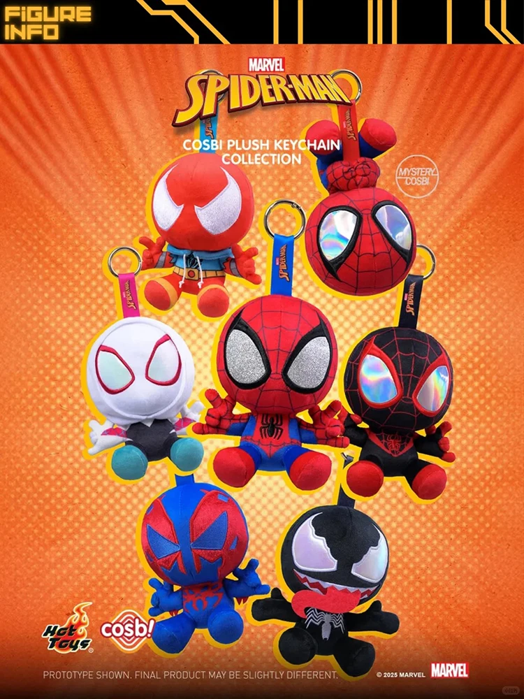 

HOT TOYS Spider Man COSBI Keychain Blind Box Marvel Venom Anime Figure Official Licensed Collectible Gift