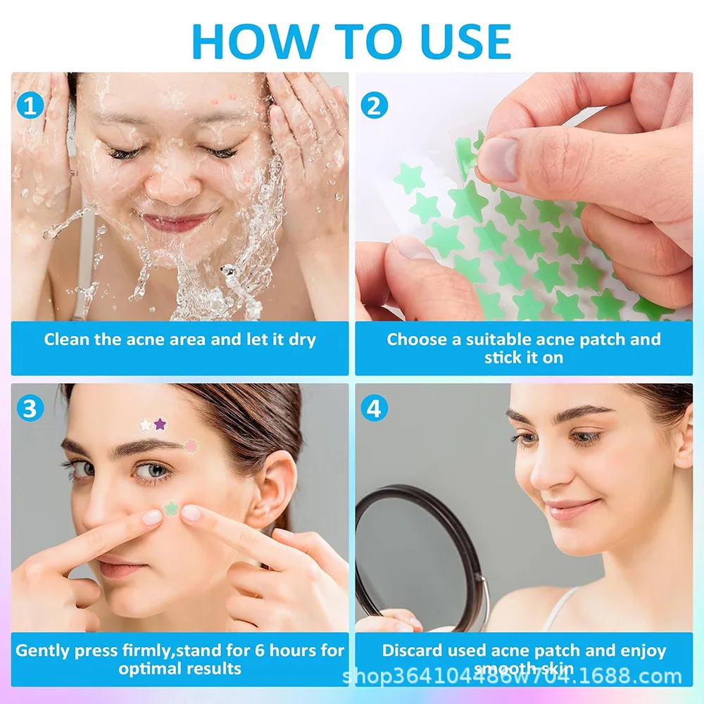280개 스타 여드름 패치, 방수 및 통기성, 일상적인 얼굴 사용, 얼굴 피부 커버 및 관리 필수품, 개인 관리
