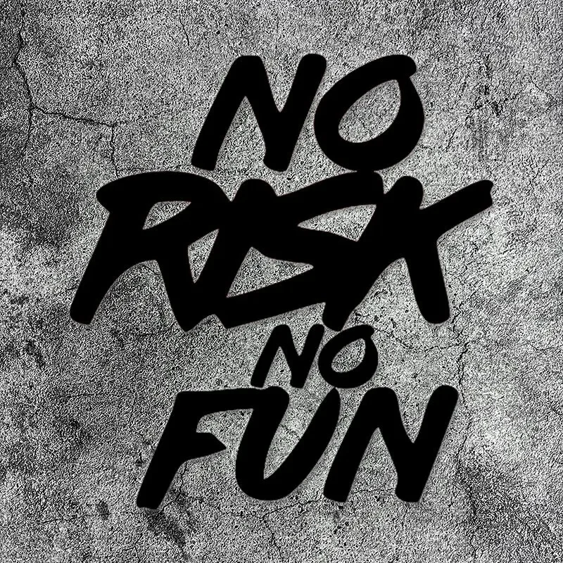 1PC "Geen Risico Geen Plezier" Slogan Auto Motor Sticker Set Energieke Auto Moto Decor