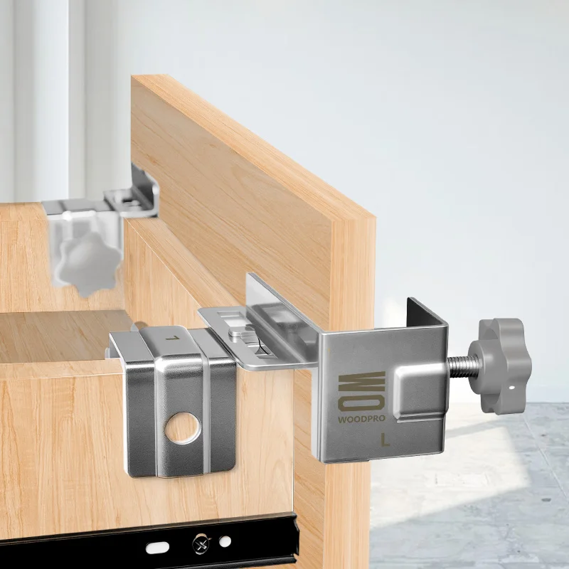 

2pcs Drawer Front Installation Clamps Adjustable Stainless Steel Hardware Jig Easy and Fast Cabinet Assembly Clamps