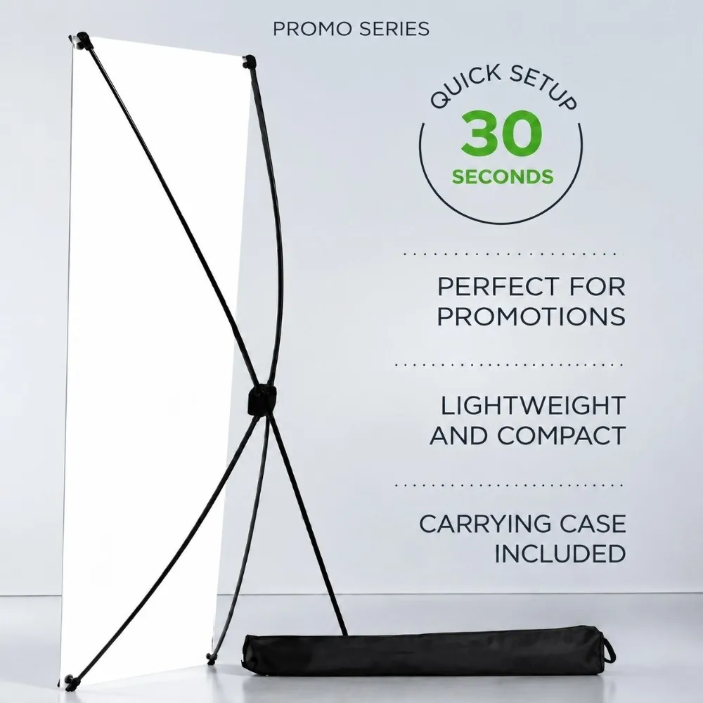 Portable 180×80cm X Banner Stand Foldable Lightweight Poster Display Stand Tool-Free Roll-Up Stable X Stand Exhibition