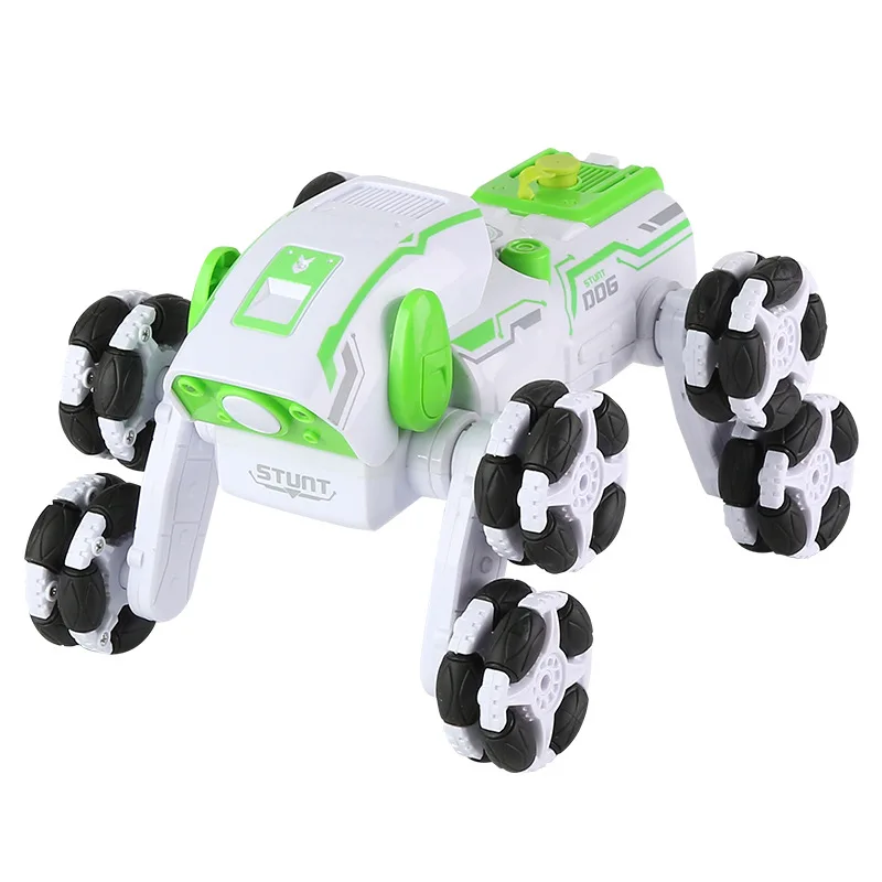 

2.4G RC Stunt Car 8 Wheels 360 Degree Rotation Spray Remote Control Deformation Robot dog Car with LED Dance Light Birthday toy