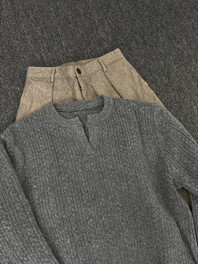 

Повседневный вязаный свитер для пары, одинаковые к осень-зиму, однотонный дизайн, мужские и женские удобные дышащие длинные светящиеся свитера...