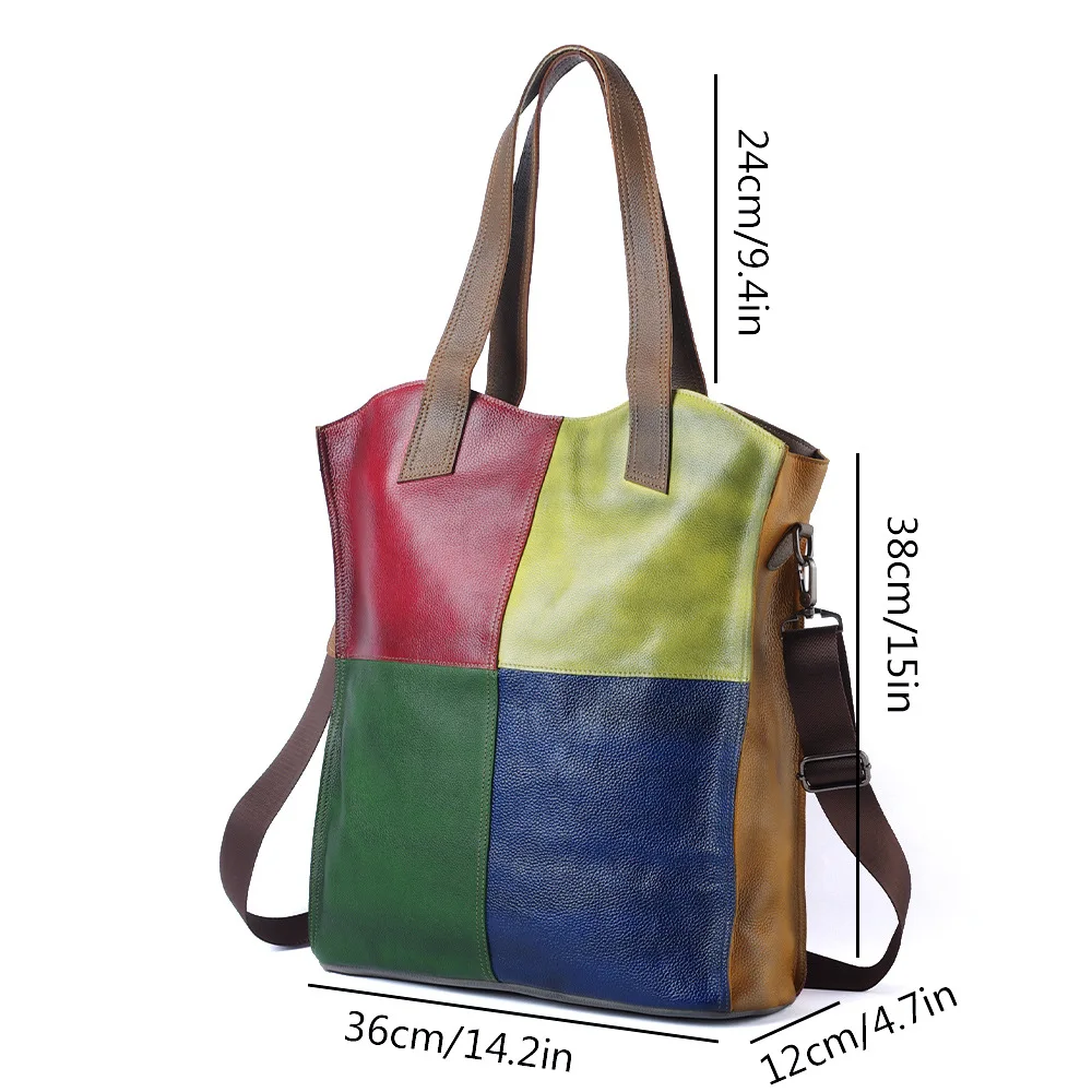 Stylish Vintage Leather Shoulder Bag with Large Capacity for Women