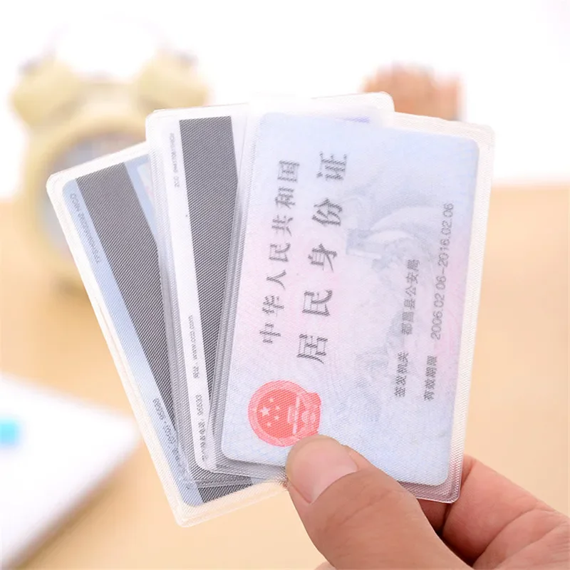 2000Pcs/Lot Card Slip Case Sleeve Protective Protector Polyethylene Holder Half Transparent ID Credit Card Sleeve LX6801