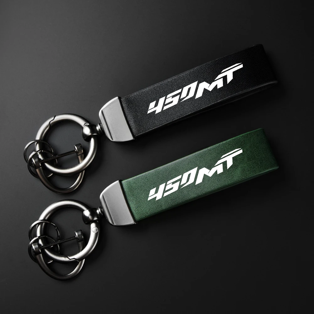 Motorcycle High-Grade leather rope Keychain Keyring key ring For Cfmoto 450Mt 450 Mt Mt450 2022 2023 2024 2025