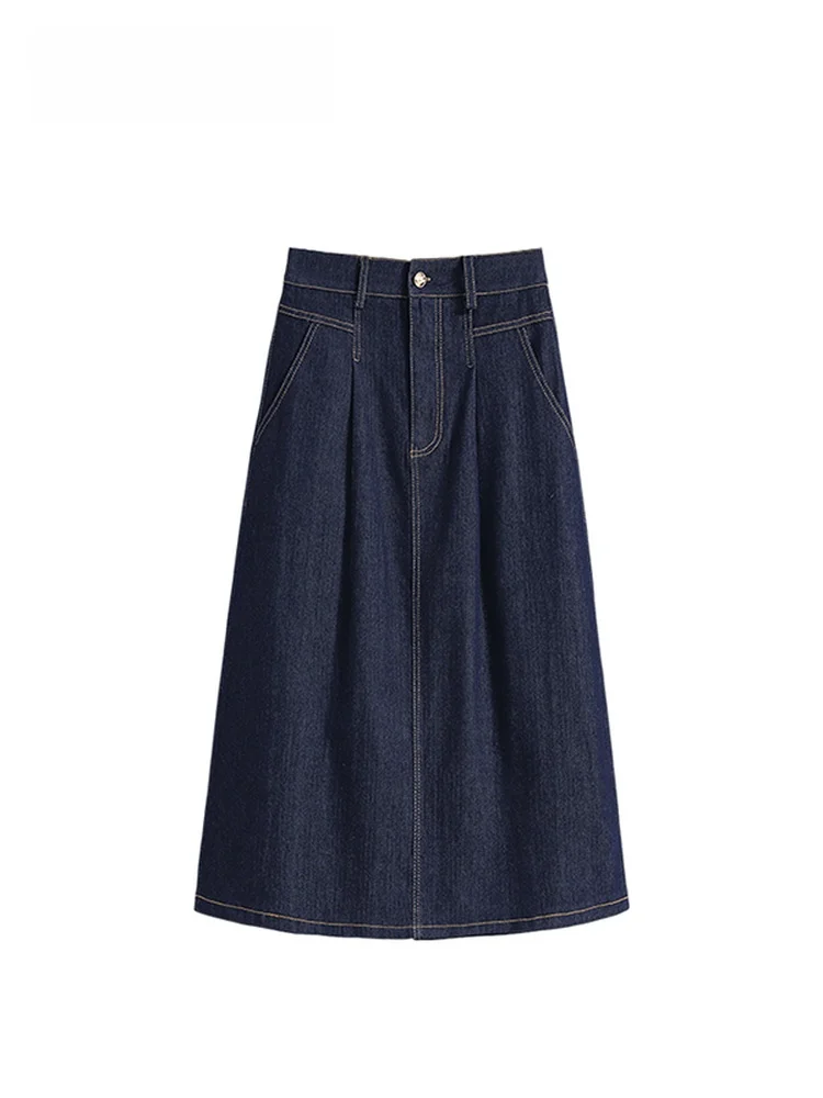 

Джинсовая юбка с высокой талией для женщин больших размеров: повседневная, весенняя, модная, в студенческом стиле, удобная, из смесового хлопка