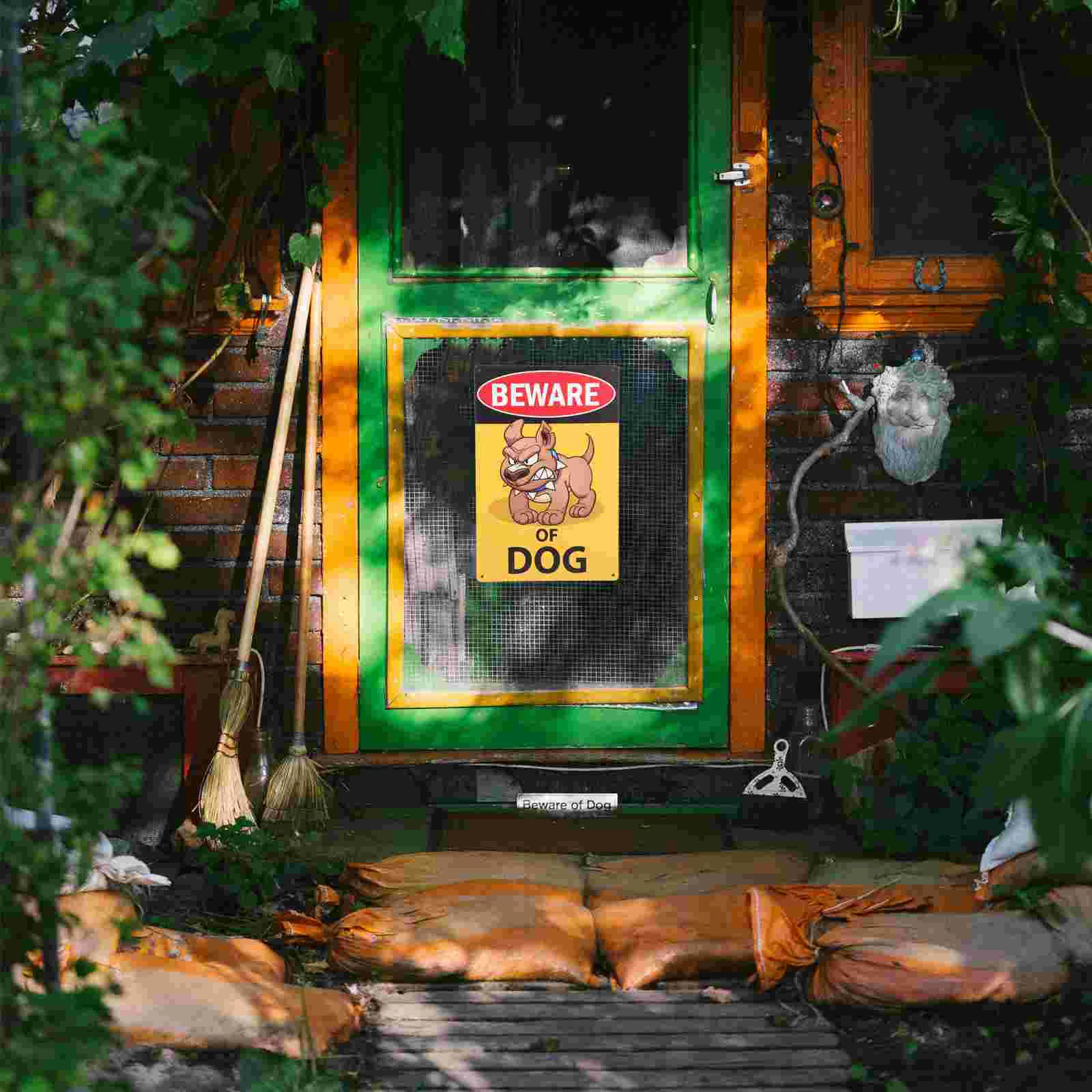 Warning Sign Emblems Garden Decor Dog Caution Board Decorate The Courtyard Painting Vintage Decorative Iron Beware of